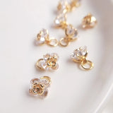 Copper Zircon Crystal Rose Charms Smart Pendants DIY Jewelry Findings