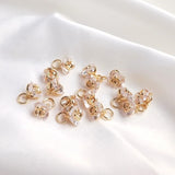 Copper Zircon Crystal Rose Charms Smart Pendants DIY Jewelry Findings