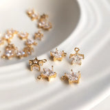 Copper Zircon Crystal Star Charms Smart Pendants DIY Jewelry Findings