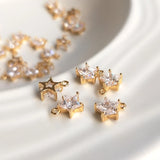 Copper Zircon Crystal Star Charms Smart Pendants DIY Jewelry Findings