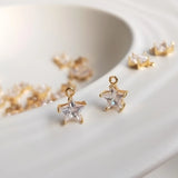 Copper Zircon Crystal Star Charms Smart Pendants DIY Jewelry Findings