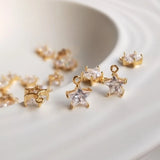 Copper Zircon Crystal Star Charms Smart Pendants DIY Jewelry Findings