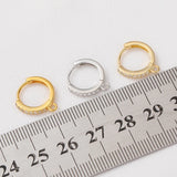 Copper Zircon Hoop Round Ear Buckle DIY Drop Earring 6PCS