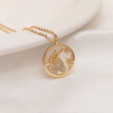 Copper Zircon Zodiac Pendant Charms for DIY Jewelry Making