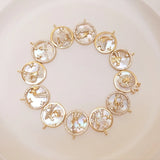 Copper Zircon Zodiac Pendant Charms for DIY Jewelry Making