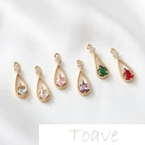 Copper Water Drop Zircon Pendant DIY Earrings Bracelet Necklace