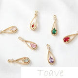 Copper Water Drop Zircon Pendant DIY Earrings Bracelet Necklace