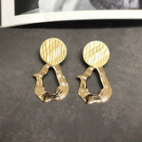 Copper Earrings DIY Accessories Hand-made Sub-Gold Round Earrings