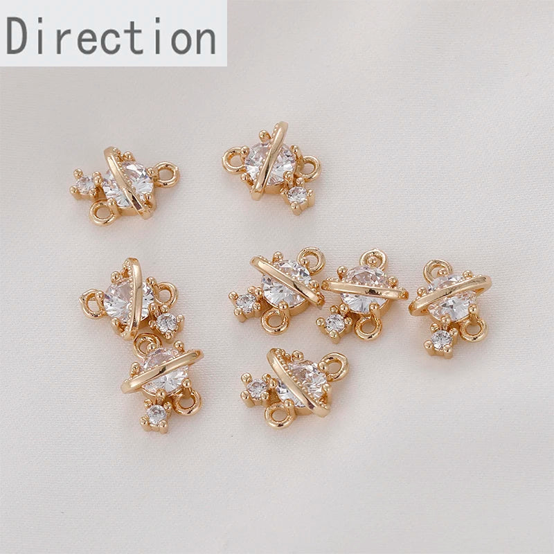 Gold-Plated Zircon Universe Planet Pendant DIY Accessory