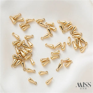 14K Gold-Plated Teardrop Pendant Clock Accessory DIY Chain Earrings