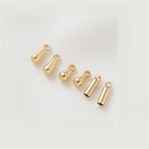 14K Gold-Plated Teardrop Pendant Clock Accessory DIY Chain Earrings