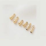 14K Gold-Plated Teardrop Pendant Clock Accessory DIY Chain Earrings