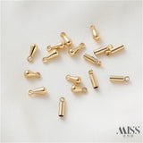 14K Gold-Plated Teardrop Pendant Clock Accessory DIY Chain Earrings