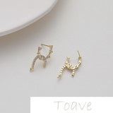 Copper Inlaid Zircon Earrings Pendant Hand-Made Accessories