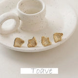 Gold-Plated Copper Concave Earrings DIY Hand-Made Accessories