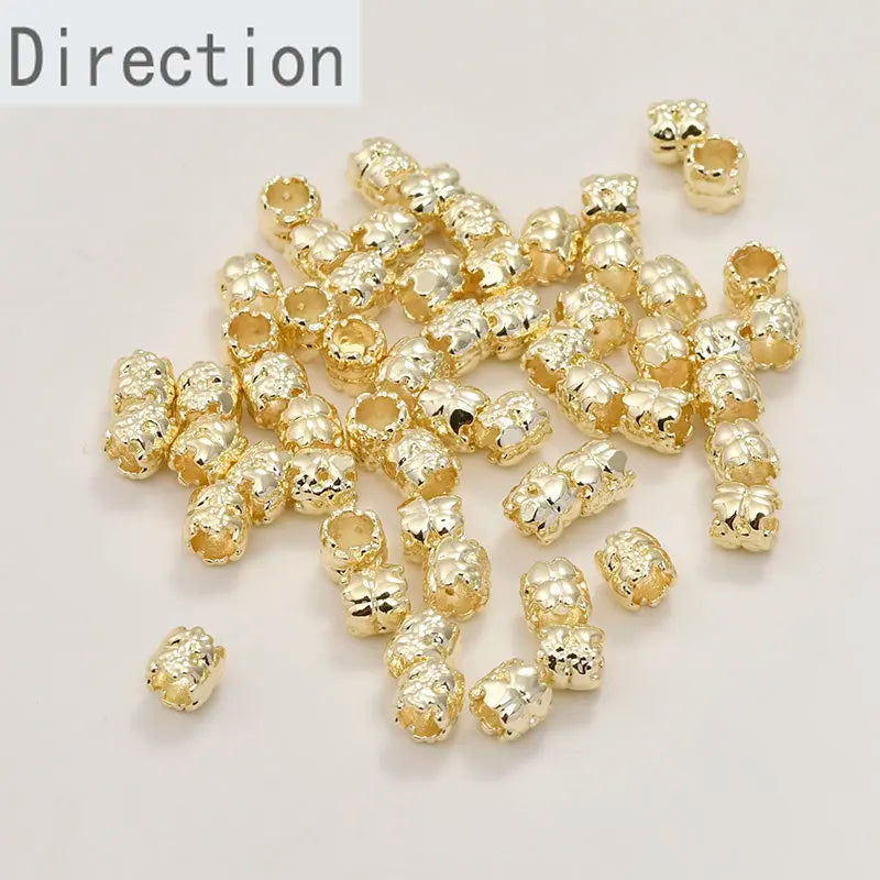 Copper-Plated 14K Beads DIY Bracelet Necklace Earrings