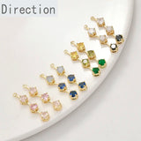 Copper-Plated 14K Zircon Pendant for DIY Bracelet Necklace Earrings