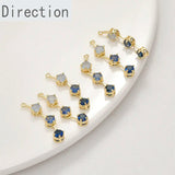 Copper-Plated 14K Zircon Pendant for DIY Bracelet Necklace Earrings