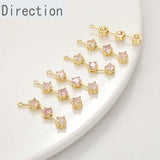 Copper-Plated 14K Zircon Pendant for DIY Bracelet Necklace Earrings