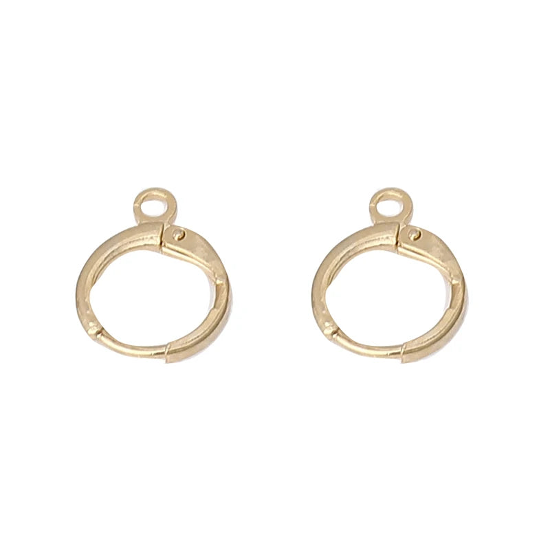 14K Copper Plated Circular Single Hole Ear Hook DIY Jewelry Earrings