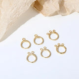 14K Copper Plated Circular Single Hole Ear Hook DIY Jewelry Earrings