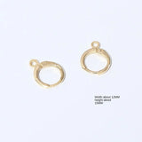 14K Copper Plated Circular Single Hole Ear Hook DIY Jewelry Earrings