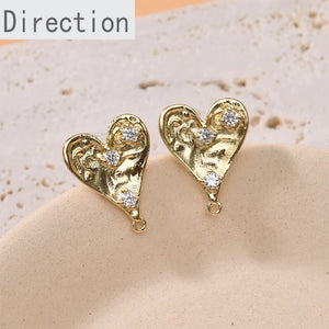 14K Copper-Plated Zircon Love Earrings