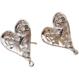14K Copper-Plated Zircon Love Earrings