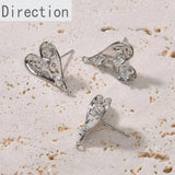 14K Copper-Plated Zircon Love Earrings