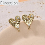 14K Copper-Plated Zircon Love Earrings