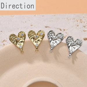 14K Copper-Plated Zircon Love Earrings
