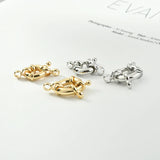 Gold-Plated Round Sailor Clasp DIY Pearl Necklace Bracelet End Clasp