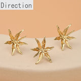 Copper-Plated 14K Double-Layer Flower Earrings DIY Material