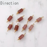 14K Copper Plated Strawberry Crystal Double Hanging DIY Bracelet Earring