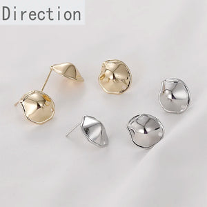 Copper-plated 14k Round Silver Needle Earrings