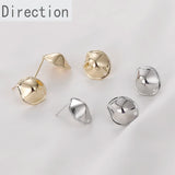Copper-plated 14k Round Silver Needle Earrings