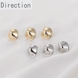 Copper-plated 14k Round Silver Needle Earrings