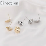 Copper-plated 14k Round Silver Needle Earrings