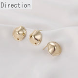 Copper-plated 14k Round Silver Needle Earrings