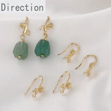 Copper 14k Gold-Plated Flowers Branches Ear Hook Earrings