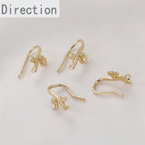 Copper 14k Gold-Plated Flowers Branches Ear Hook Earrings