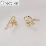 Copper 14k Gold-Plated Flowers Branches Ear Hook Earrings
