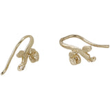 Copper 14k Gold-Plated Flowers Branches Ear Hook Earrings