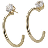 Copper-Plated C-Shaped Double-Layer Diamond Earrings DIY Ear Hook