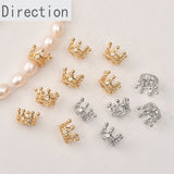 Copper-Plated Gold-Coated Zircon Crown Beads Pendant DIY Jewelry