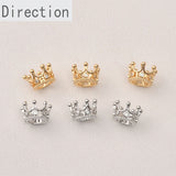 Copper-Plated Gold-Coated Zircon Crown Beads Pendant DIY Jewelry