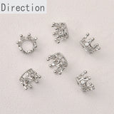 Copper-Plated Gold-Coated Zircon Crown Beads Pendant DIY Jewelry