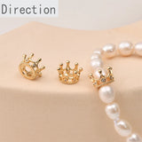 Copper-Plated Gold-Coated Zircon Crown Beads Pendant DIY Jewelry