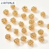 Copper Plated 14k Fried Dough Twists Bracelet DIY Beads