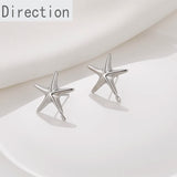 Marine Starfish Earrings 14k Copper-Plated Silver Needle DIY Jewelry